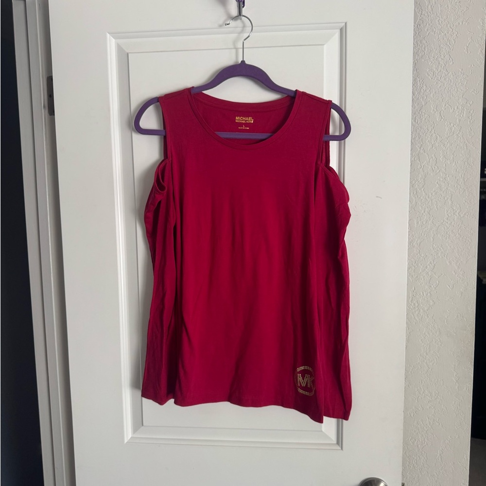 M KORS, cold shoulder, red, never worn